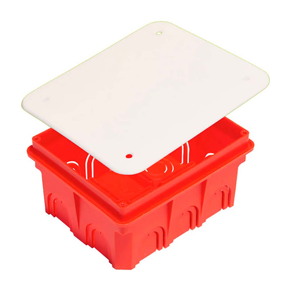 Коробка разветвительная HEGEL для сплошных стен 120х100х60 мм, 12 вводов, IP20, красная