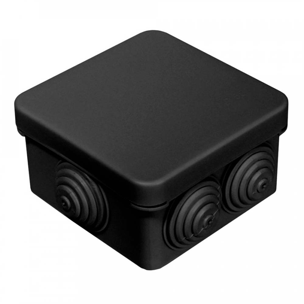 Коробка распределительная Промрукав для открытой проводки 70х70х40 мм, 6 вводов, IP55, черная